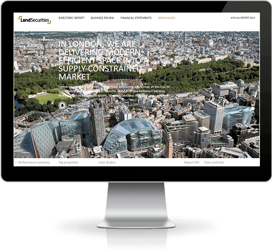 Land Securities website on a desktop